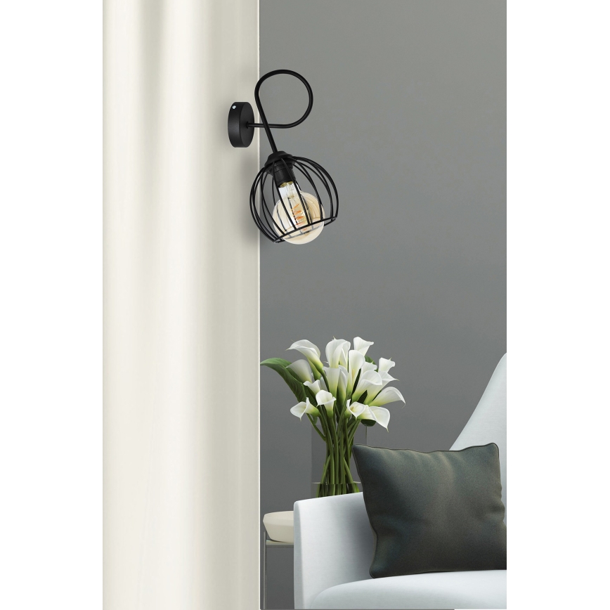 Zidna svjetiljka OXFORD 1xE27/15W/230V crna