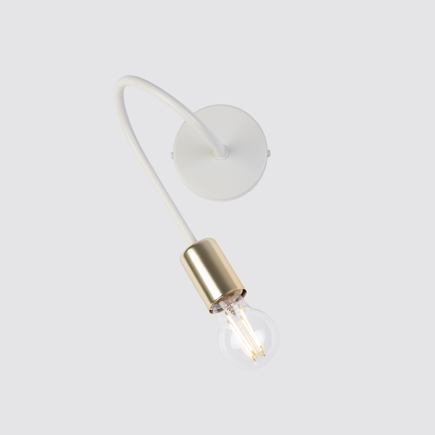 Zidna svjetiljka OXFORD 1xE27/15W/230V mesing/bijela