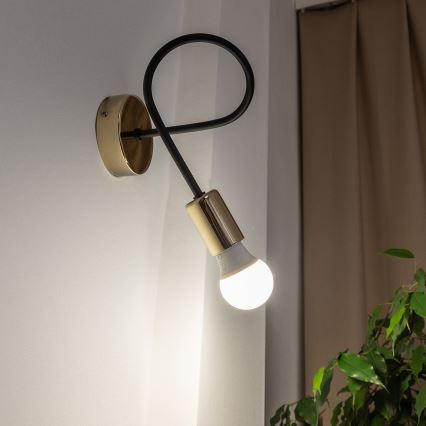 Zidna svjetiljka OXFORD 1xE27/15W/230V zlatna/crna
