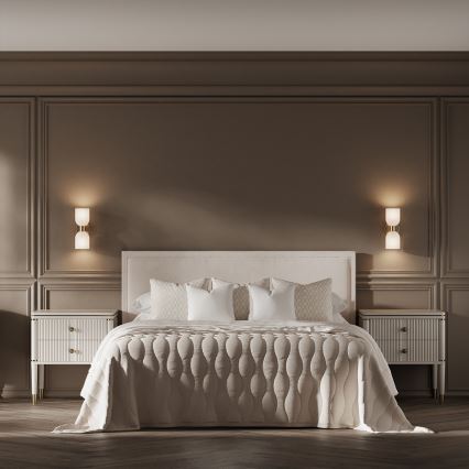 Zidna svjetiljka PIEGA 2xE14/10W/230V mesing/bijela