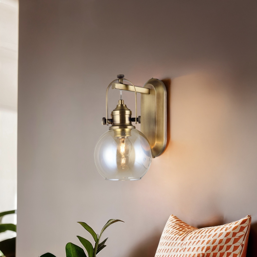 Zidna svjetiljka POLINO 1xE27/40W/230V brončana