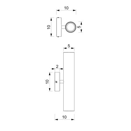 Zidna svjetiljka RAITO 2xGU10/8W/230V bijela