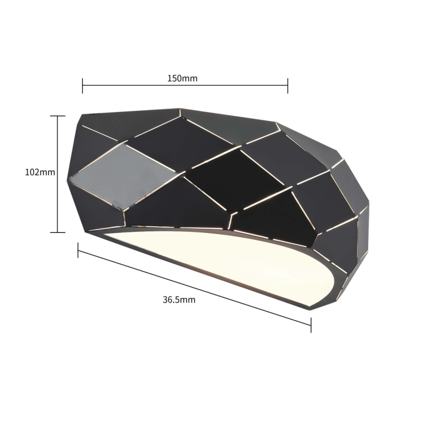Zidna svjetiljka REUS 1xE27/40W/230V crna