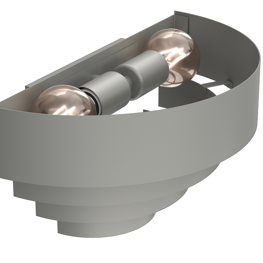 Zidna svjetiljka RINGS 2xE27/15W/230V siva