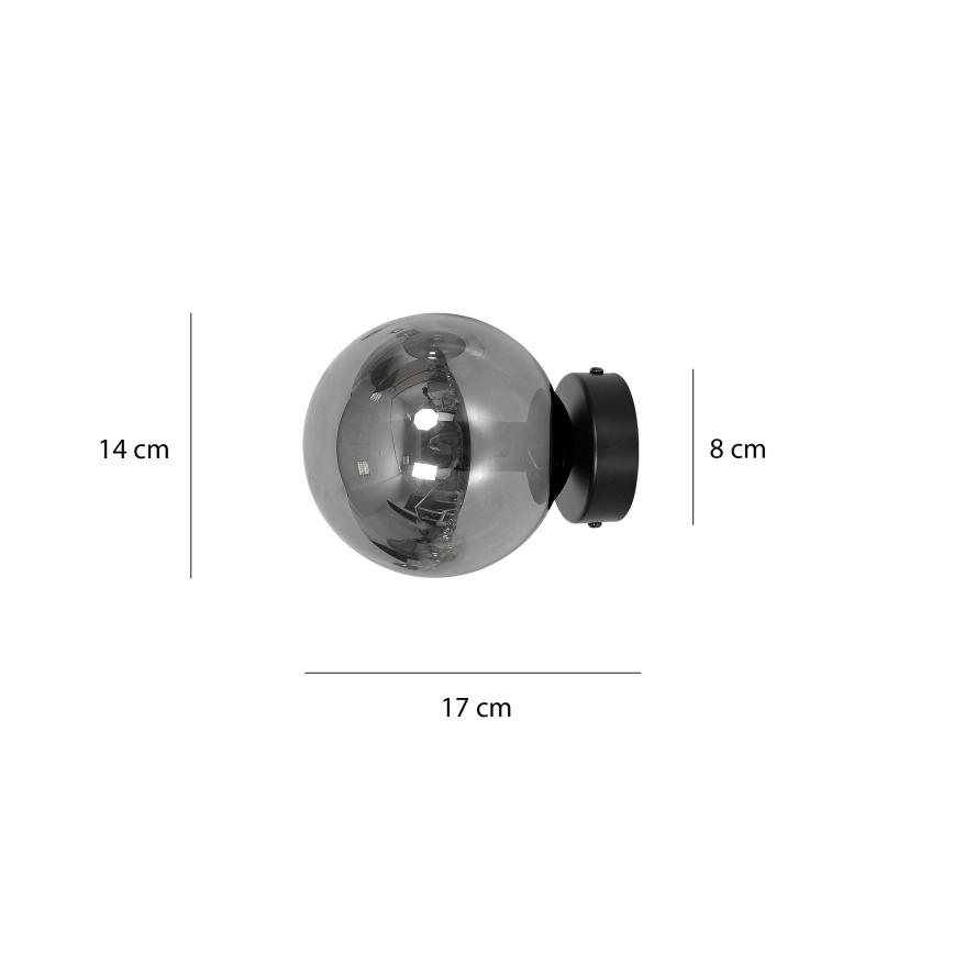 Zidna svjetiljka ROSSI 1xE14/10W/230V crna/siva