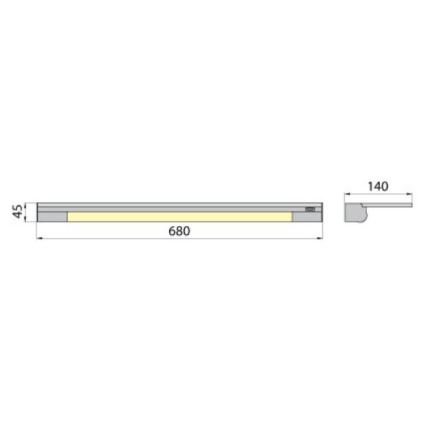 Zidna svjetiljka s policom APERA T5 G5/13W/230V 68 cm