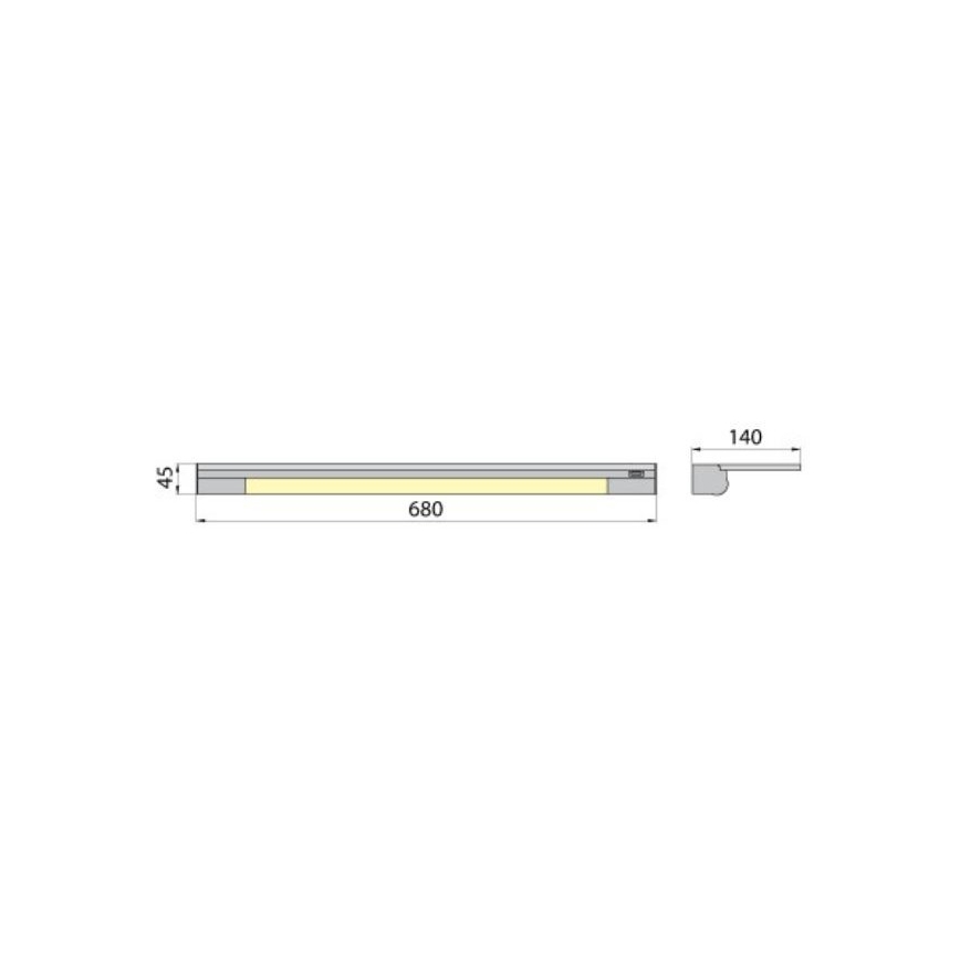 Zidna svjetiljka s policom APERA T5 G5/13W/230V 68 cm