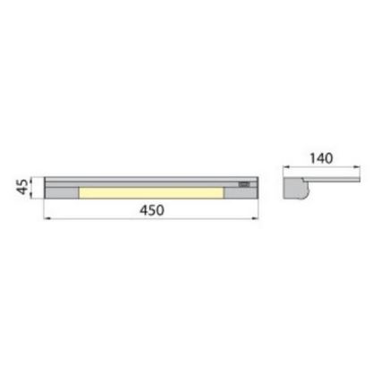 Zidna svjetiljka s policom APERA T5 G5/8W/230V 45 cm