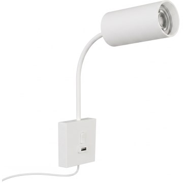 Zidna svjetiljka s USB priključkom PUNTO 1xGU10/9W/230V bijela