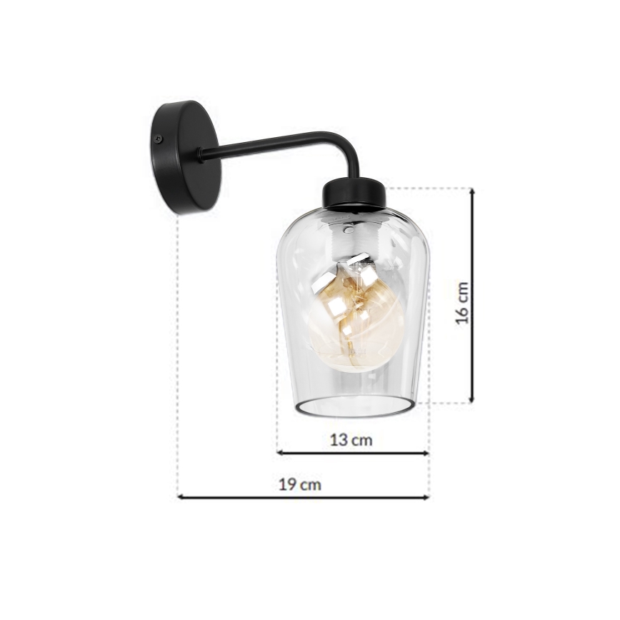 Zidna svjetiljka SANTIAGO 1xE27/60W/230V prozirna