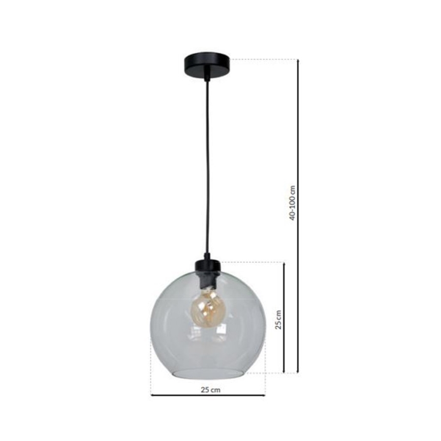 Zidna svjetiljka SANTIAGO 1xE27/60W/230V prozirna