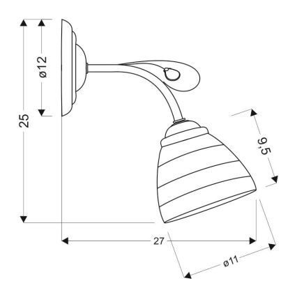 Zidna svjetiljka SIMPLI 1xE27/40W/230V