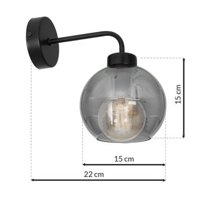 Zidna svjetiljka SOFIA 1xE27/60W/230V crna