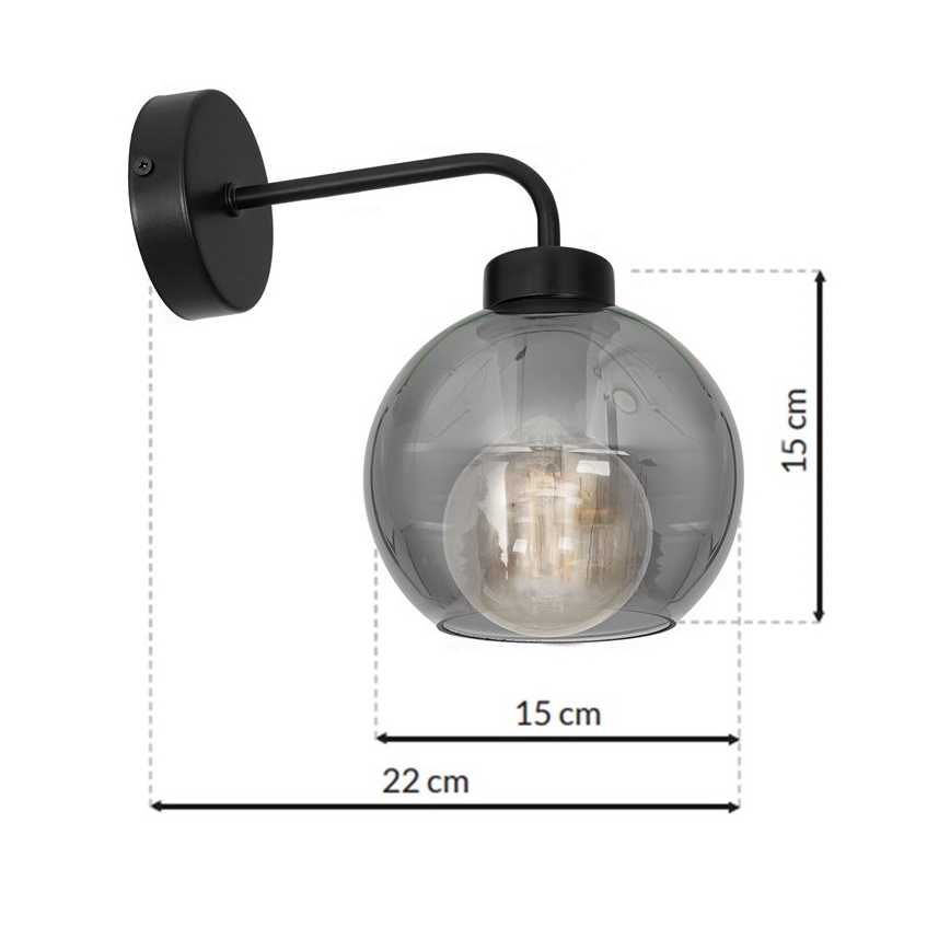 Zidna svjetiljka SOFIA 1xE27/60W/230V crna