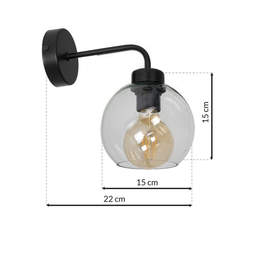 Zidna svjetiljka SOFIA 1xE27/60W/230V prozirna