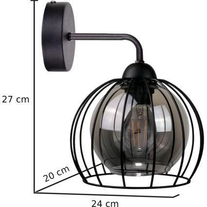 Zidna svjetiljka SOLO BLACK 1xE27/60W/230V