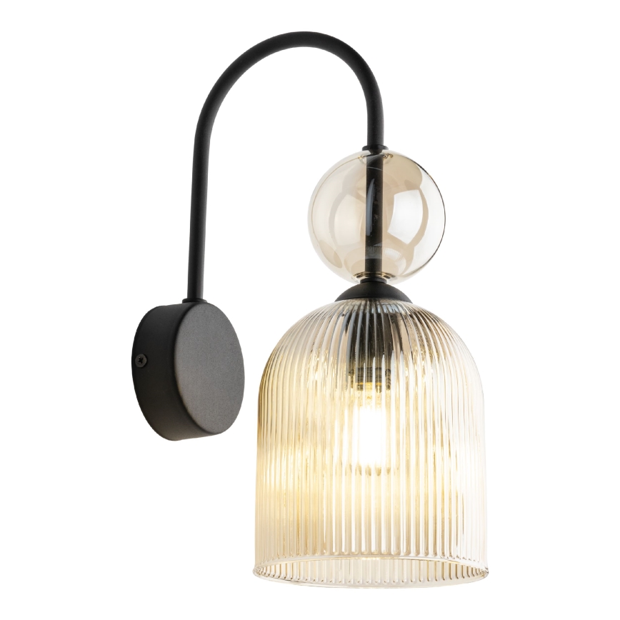 Zidna svjetiljka SOPHIA 1xE14/10W/230V crna/zadimljeno bež