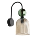 Zidna svjetiljka SOPHIA 1xE14/10W/230V crna/zelena/zadimljena bež