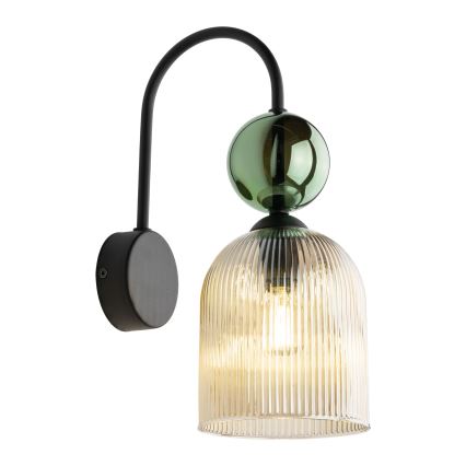 Zidna svjetiljka SOPHIA 1xE14/10W/230V crna/zelena/zadimljena bež