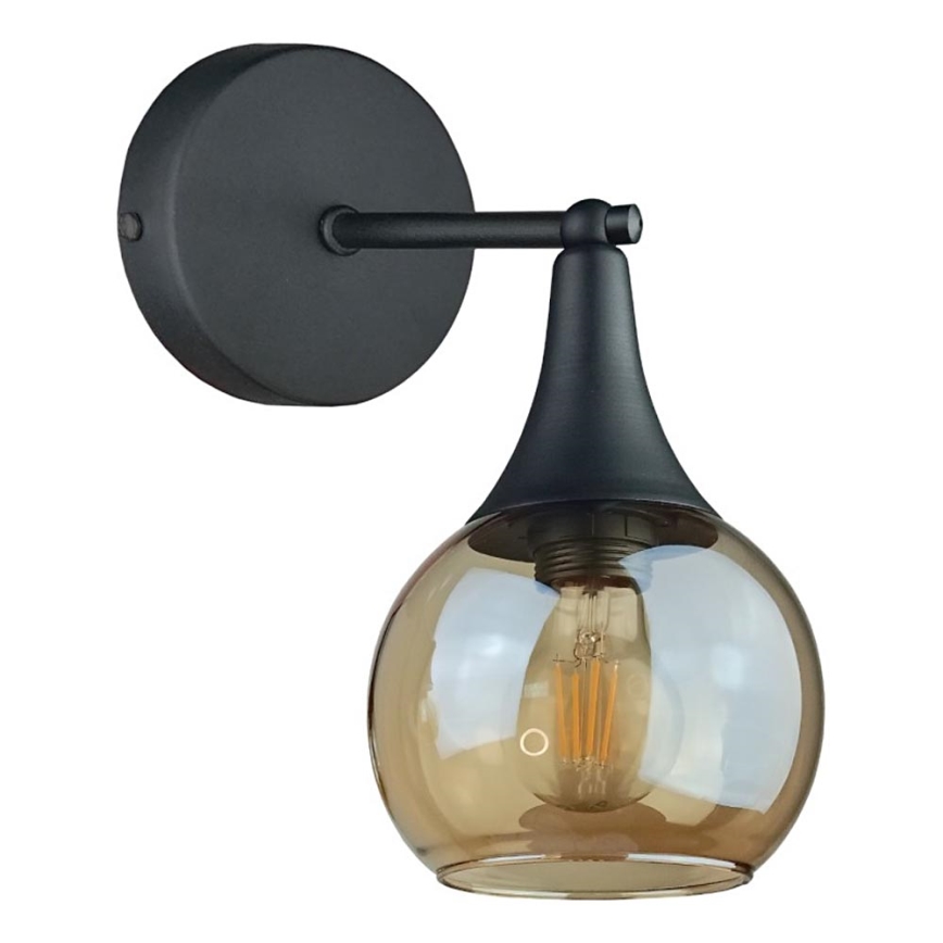 Zidna svjetiljka STAR 1xE27/60W/230V crna/dimna bež