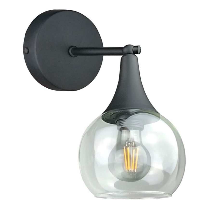 Zidna svjetiljka STAR 1xE27/60W/230V crna/prozirna