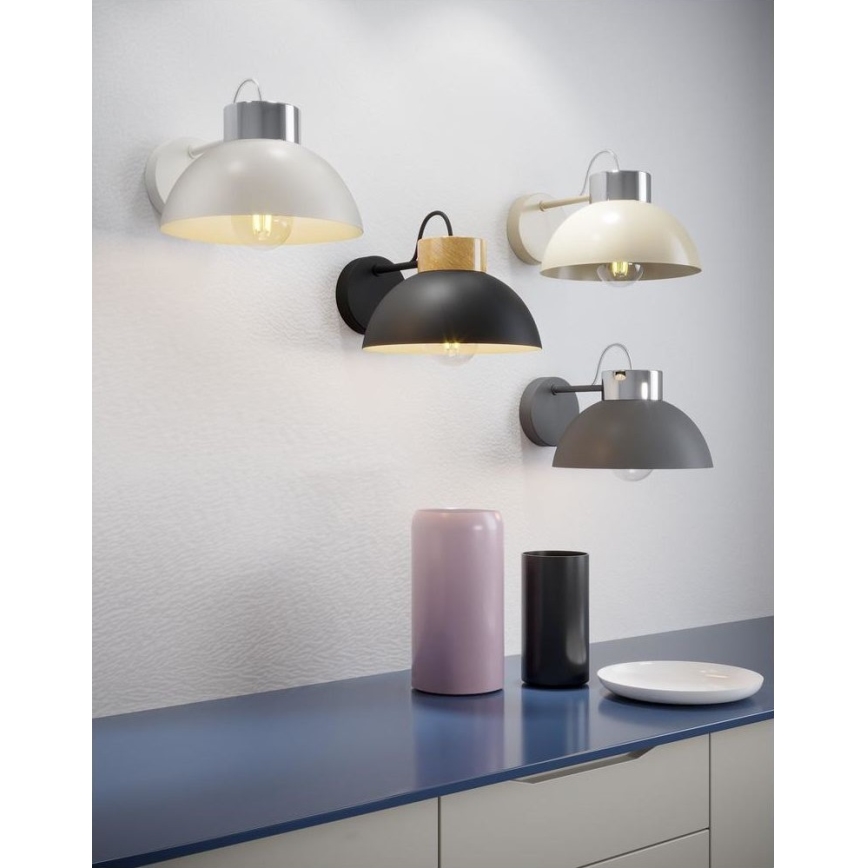 Zidna svjetiljka TEDI 1xE27/60W/230V bijela/sjajni krom