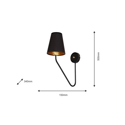 Zidna svjetiljka VICTORIA 1xE27/60W/230V crna