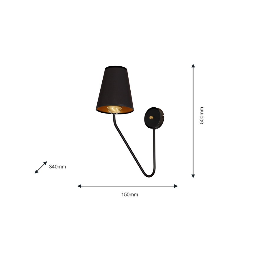 Zidna svjetiljka VICTORIA 1xE27/60W/230V crna