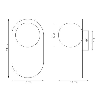 Zidna svjetiljka VIVA 1xG9/8W/230V crna