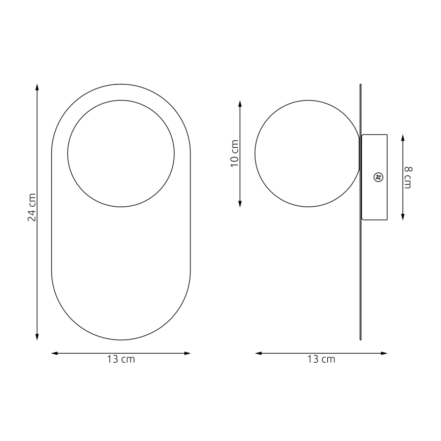 Zidna svjetiljka VIVA 1xG9/8W/230V siva