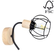 Zidna svjetiljka VIVIANE 1xE27/60W/230V dub – FSC certificirano