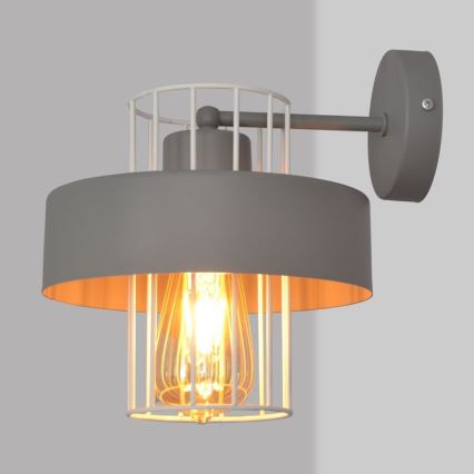 Zidna svjetiljka VOLTA 1xE27/15W/230V siva