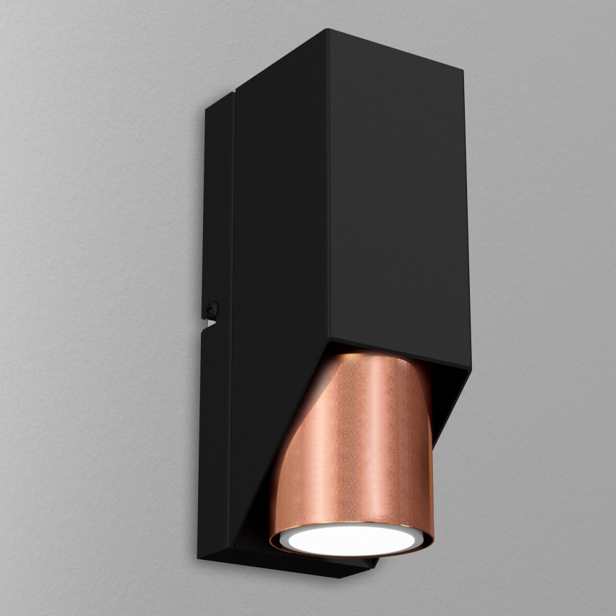 Zidna svjetiljka WALL 1xGU10/8W/230V crna/bakrena
