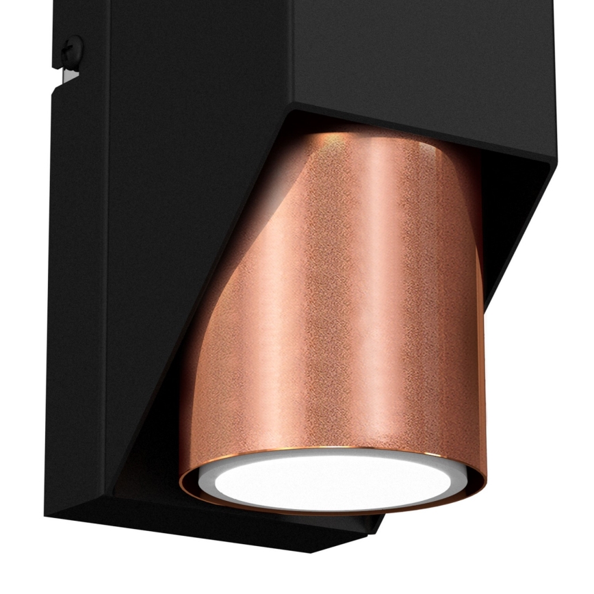 Zidna svjetiljka WALL 1xGU10/8W/230V crna/bakrena