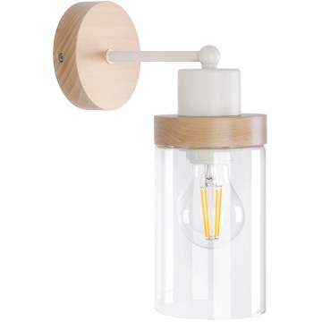 Zidna svjetiljka WOODNEST 1xE27/15W/230V borovina/krem