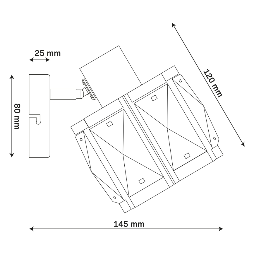 Zidna svjetiljka ZAHARA 1xE27/10W/230V crna