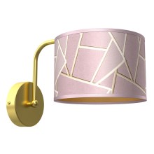 Zidna svjetiljka ZIGGY 1xE27/60W/230V ružičasta/zlatna