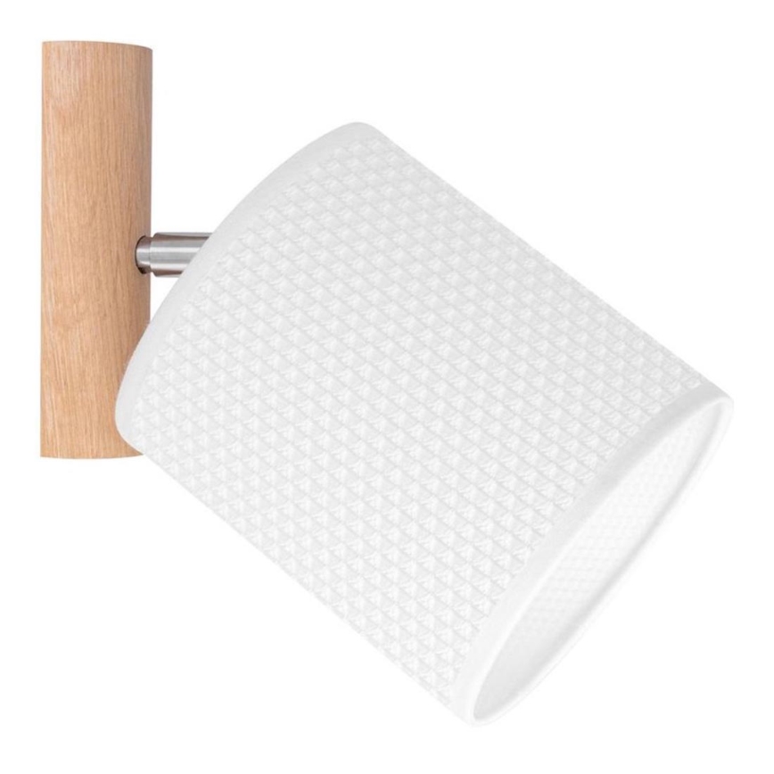 Zidna točkasta svjetiljka BENITA 1xE27/25W/230V bijela/hrast