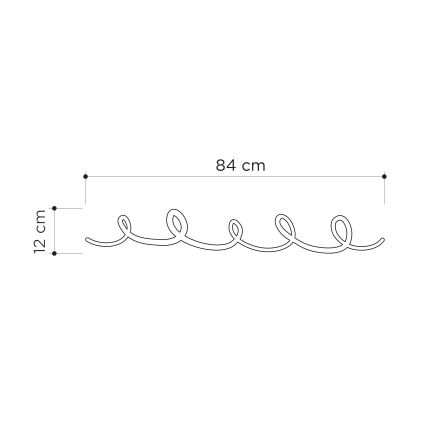 Zidna vješalica SING 84x12 cm crna