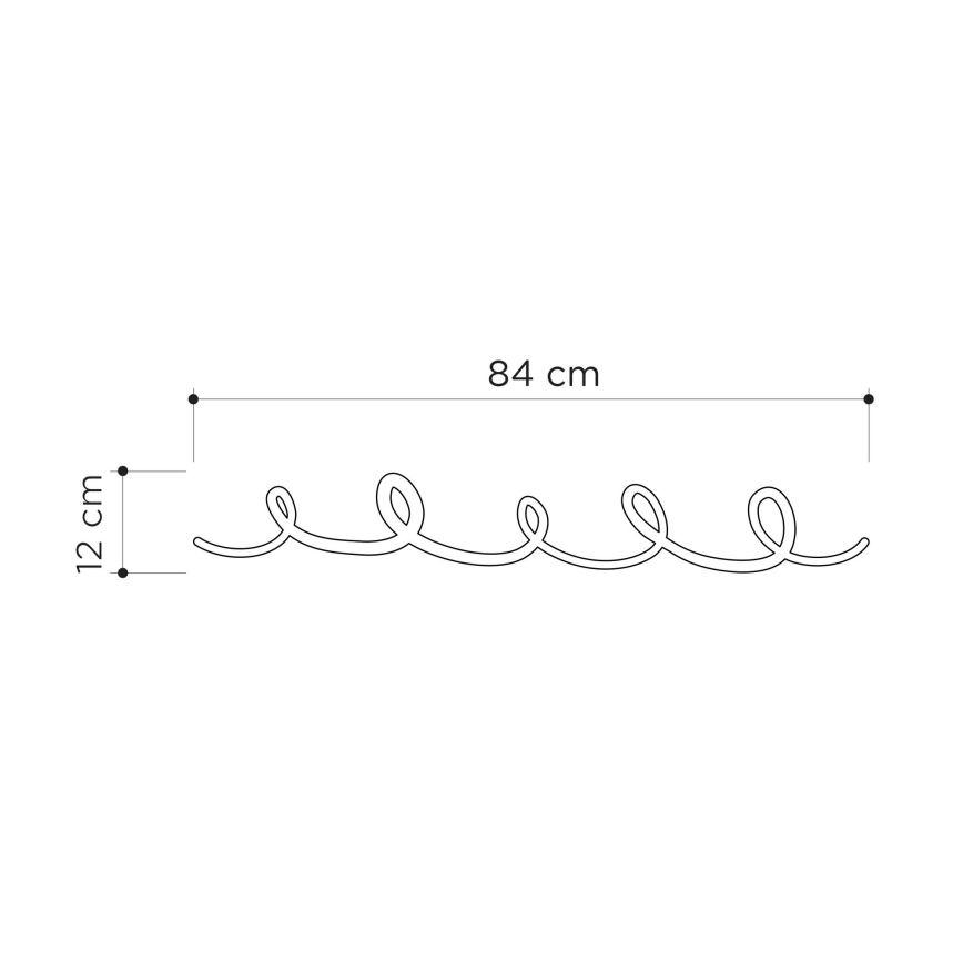 Zidna vješalica SING 84x12 cm crna