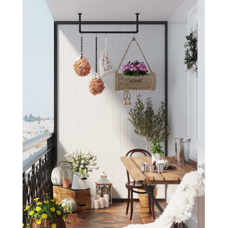 Zidna vješalica za vješalice LINEA 92x7x30 cm crna