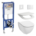 Zidna WC školjka MIO Vortex + WC daska SoftClose MIO + tipka za ispiranje DUAL + podžbukni modul + izolacijska podloga