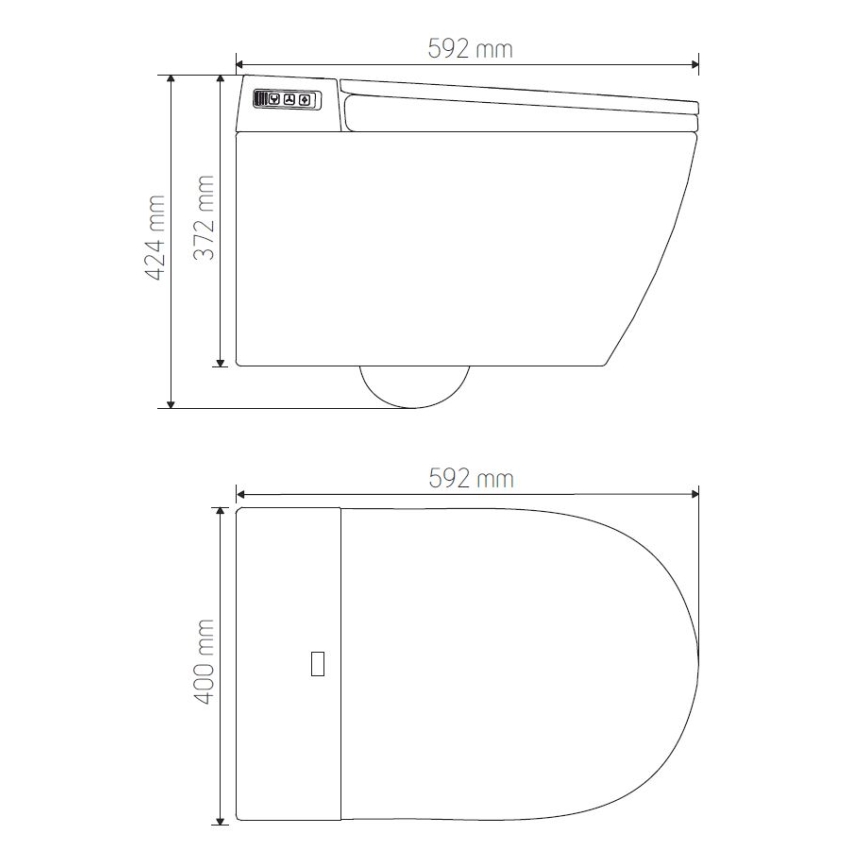 Viseći WC s bideom TISVILDELEJE 1600W/230V bijela + daljinski upravljač