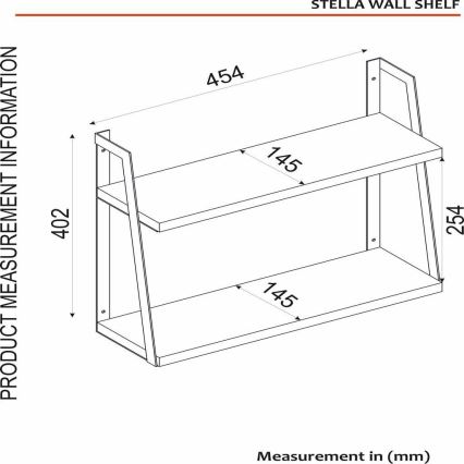 Zidne police STELLA 40,2x45,4 cm smeđa/crna