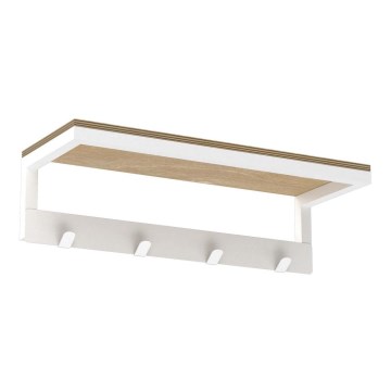 Zidni držač ručnika s policom 10x40 cm bijela