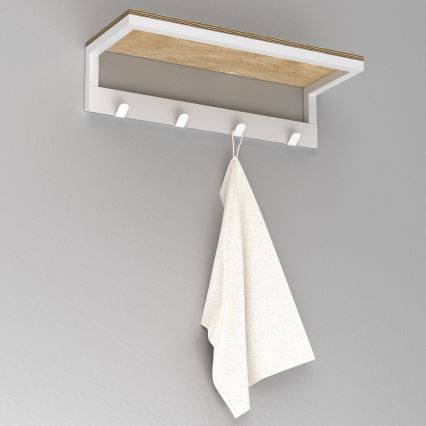 Zidni držač ručnika s policom 10x40 cm bijela