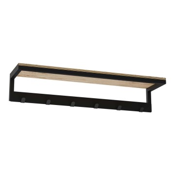 Zidni držač ručnika s policom 10x60 cm crna