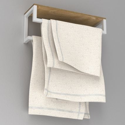 Zidni držač ručnika s policom 14x40 cm bijela