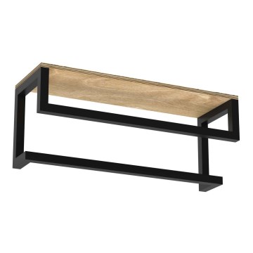 Zidni držač ručnika s policom 14x40 cm crna