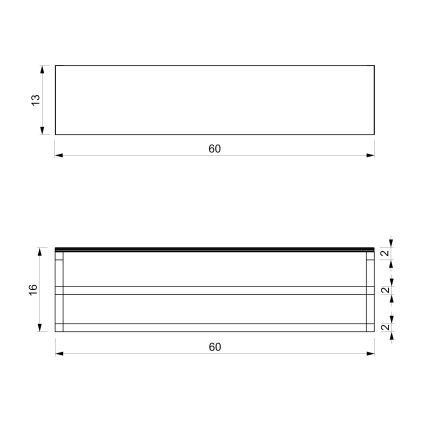 Zidni držač ručnika s policom 14x60 cm bijela